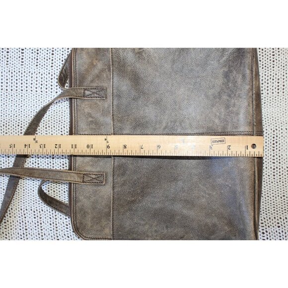 LATICO Distressed Leather Purse Messenger Laptop Bag Boho western Brown USA - Picture 4 of 8